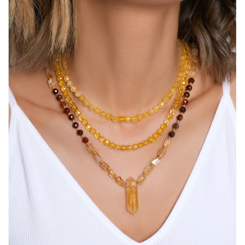 Citrine and Garnet Stone Necklace (Colorado)