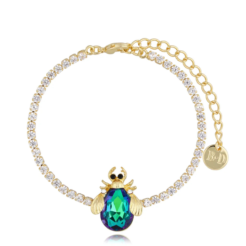 Crystal Bracelet with Beetle (Glamour Midnight)