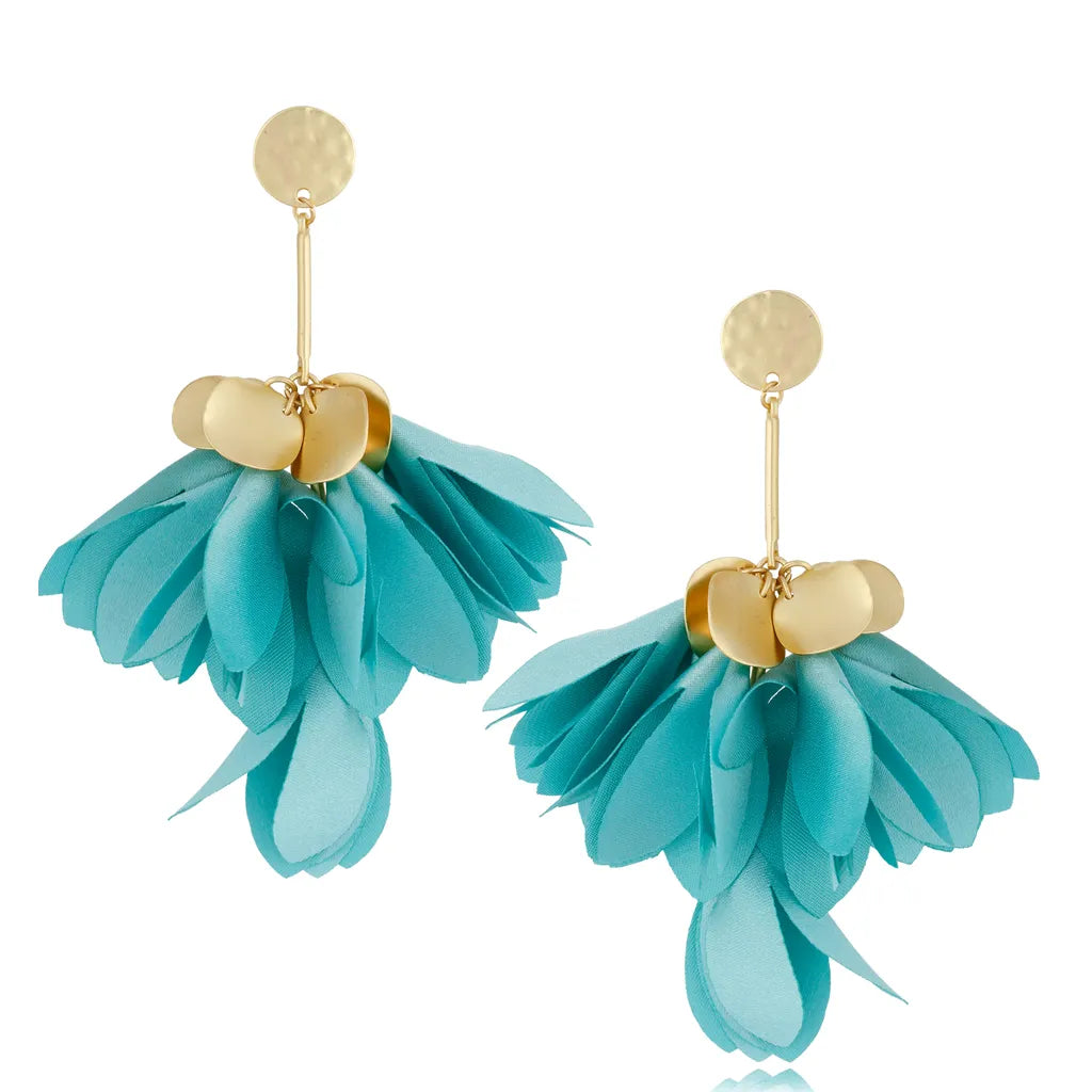 Satin Earrings with Gold Finish