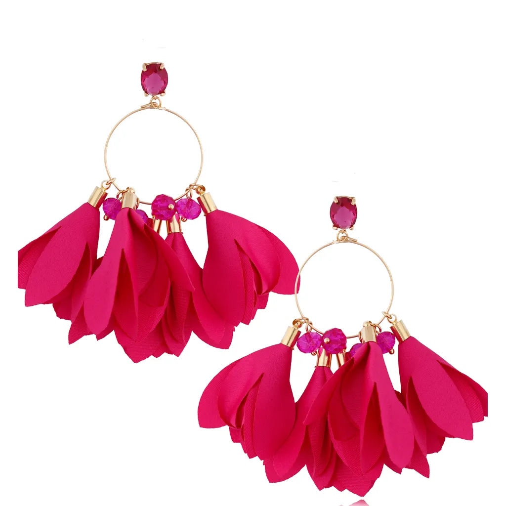 Satin Earrings with Crystals (Giulia)