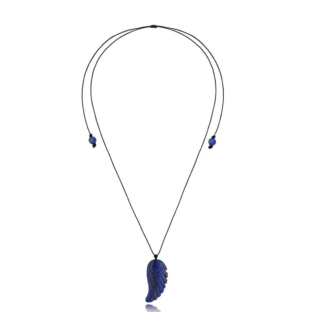 Necklace with Lapis Wing Pendant