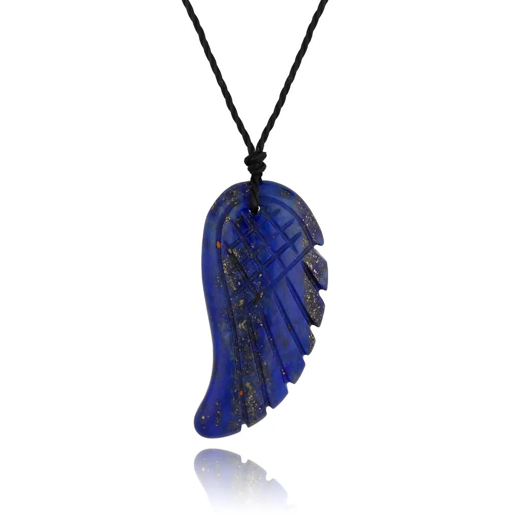 Necklace with Lapis Wing Pendant